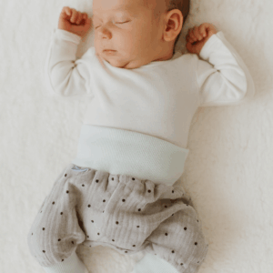 Pumphose Musselin Blau Punkte