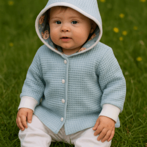 Zipfelmützenjacke aus Waffelpiqué